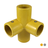 Interclamp 116 Yellow GRP 90° corner joint, often used on middle rail