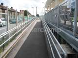 DDA disability ramp with handrails for railway station project. Using Interclamp steel tube and key clamp fittings 