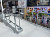 Interclamp tube clamp disability compliant handrail installed on a access ramp, enabling safe and inclusive to students of the primary school.