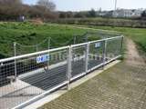 pedestrian safety barrier over river dam bridge made with tube clamp fittings and steel tube 