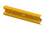 Crash Barrier Beam 1.6m Effective Length - Powder coated safety yellow