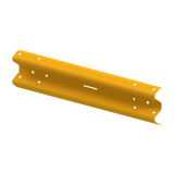 Crash Barrier Beam 1.6m Effective Length - Powder coated safety yellow
